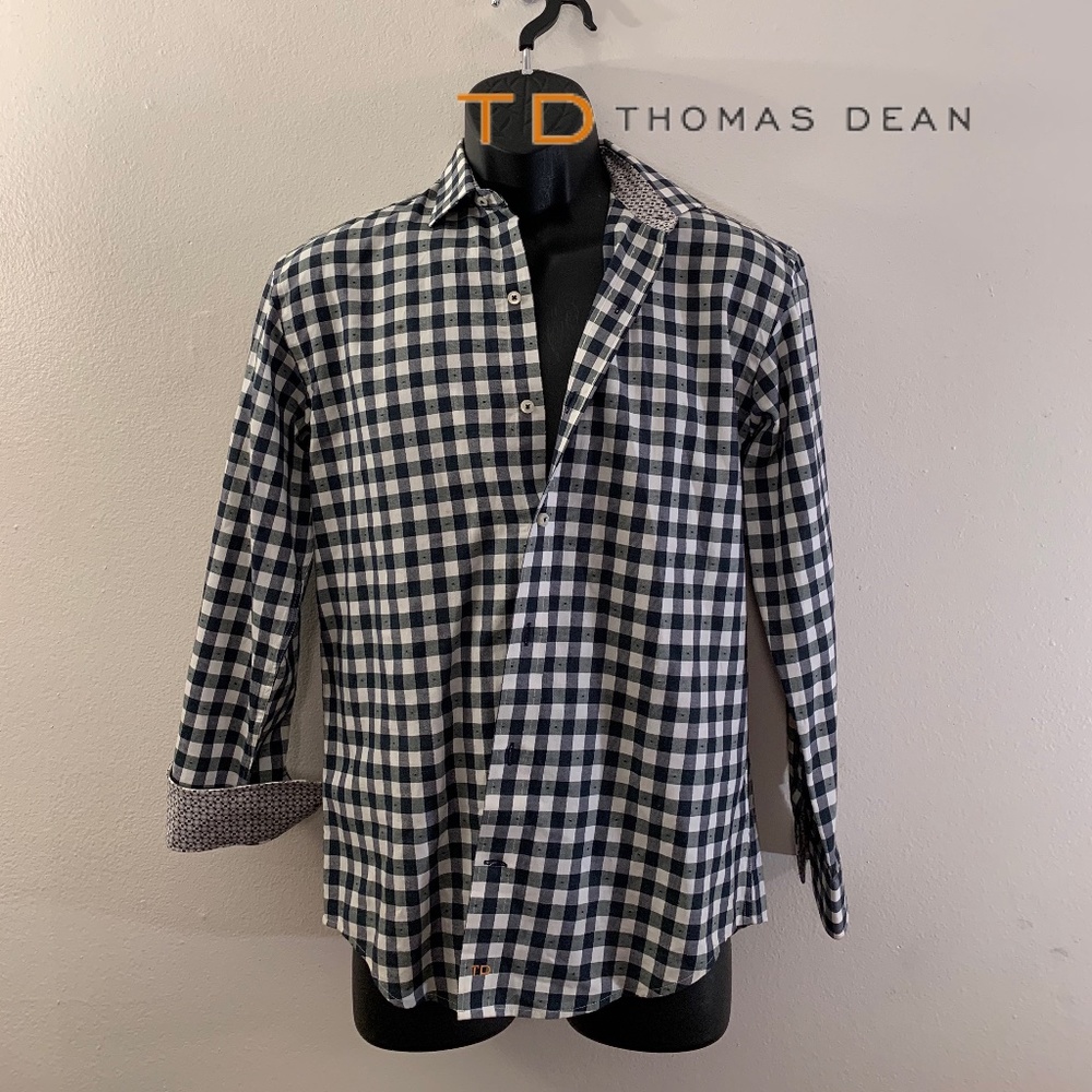Thomas Dean Contrast Collar Shirt Youth L 14-16